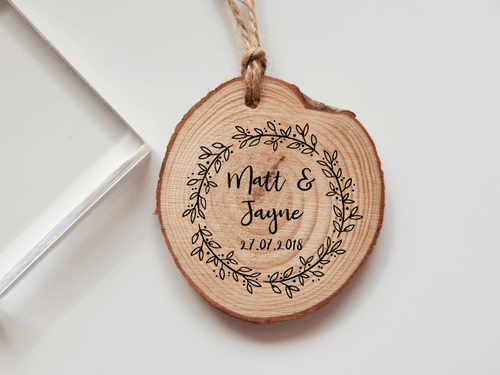 Wedding Rubber Stamp with Names and Date