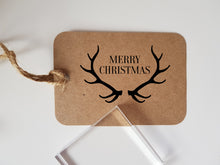 Merry Christmas Stag Antlers Rubber Stamp