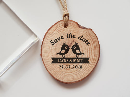 Wedding Save the Date Rubber Stamp with Names and Date