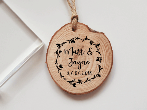 Wedding Rubber Stamp with Names and Date
